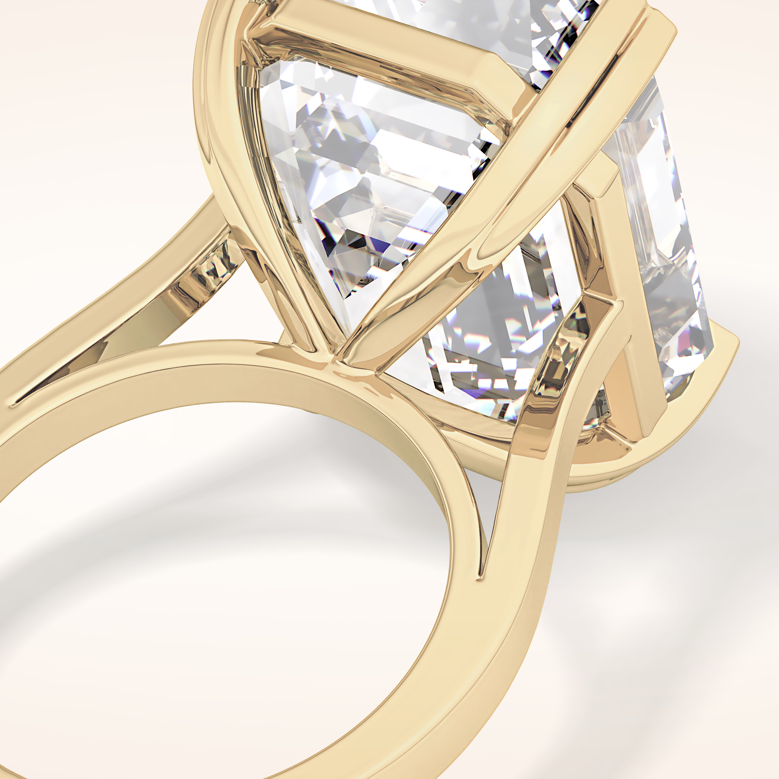 1.29 CT Emerald Shaped Cluster Moissanite Engagement Ring