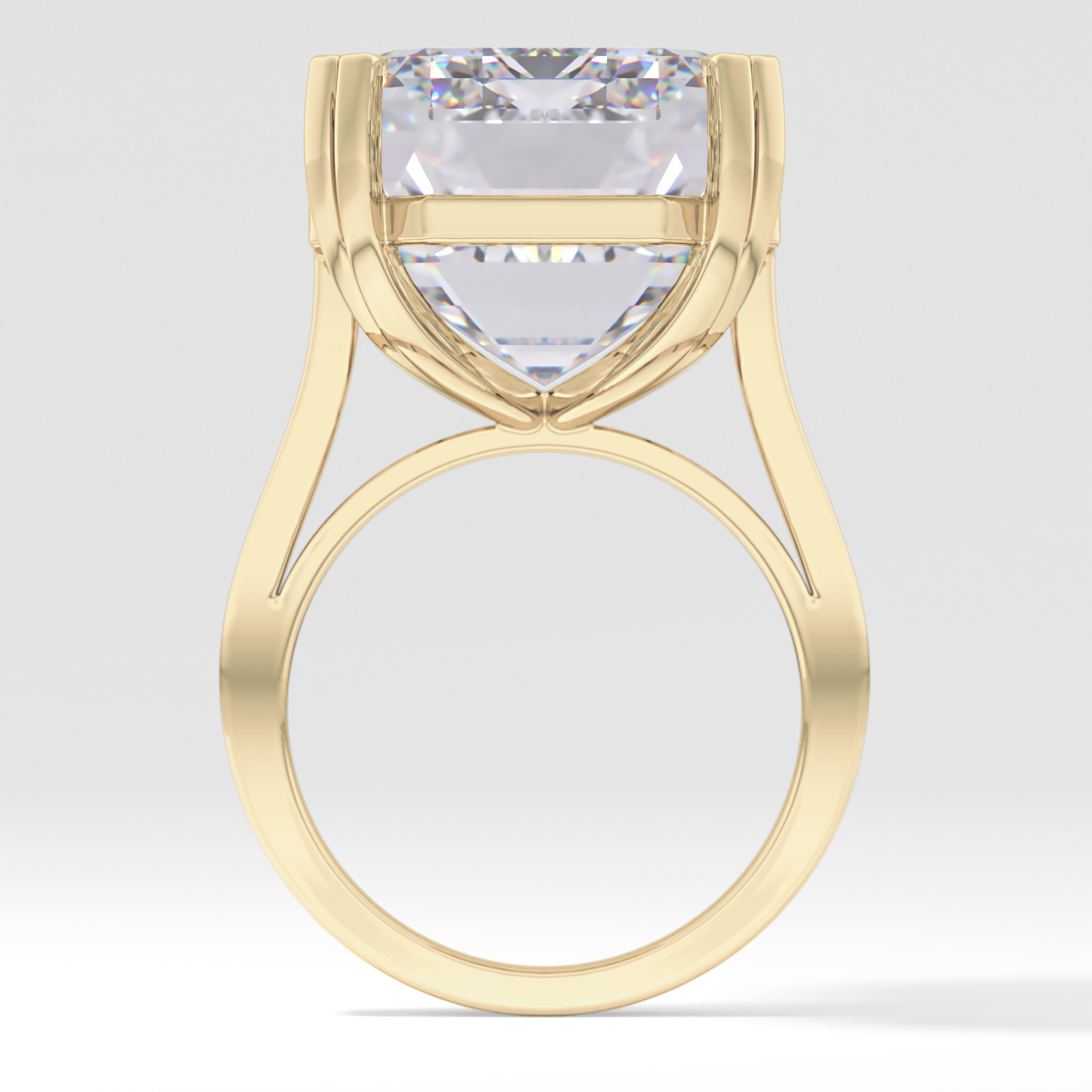 Emerald Cathedral Solitaire Lab Grown Diamond Engagement Ring