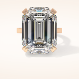 1.29 CT Emerald Shaped Cluster Moissanite Engagement Ring