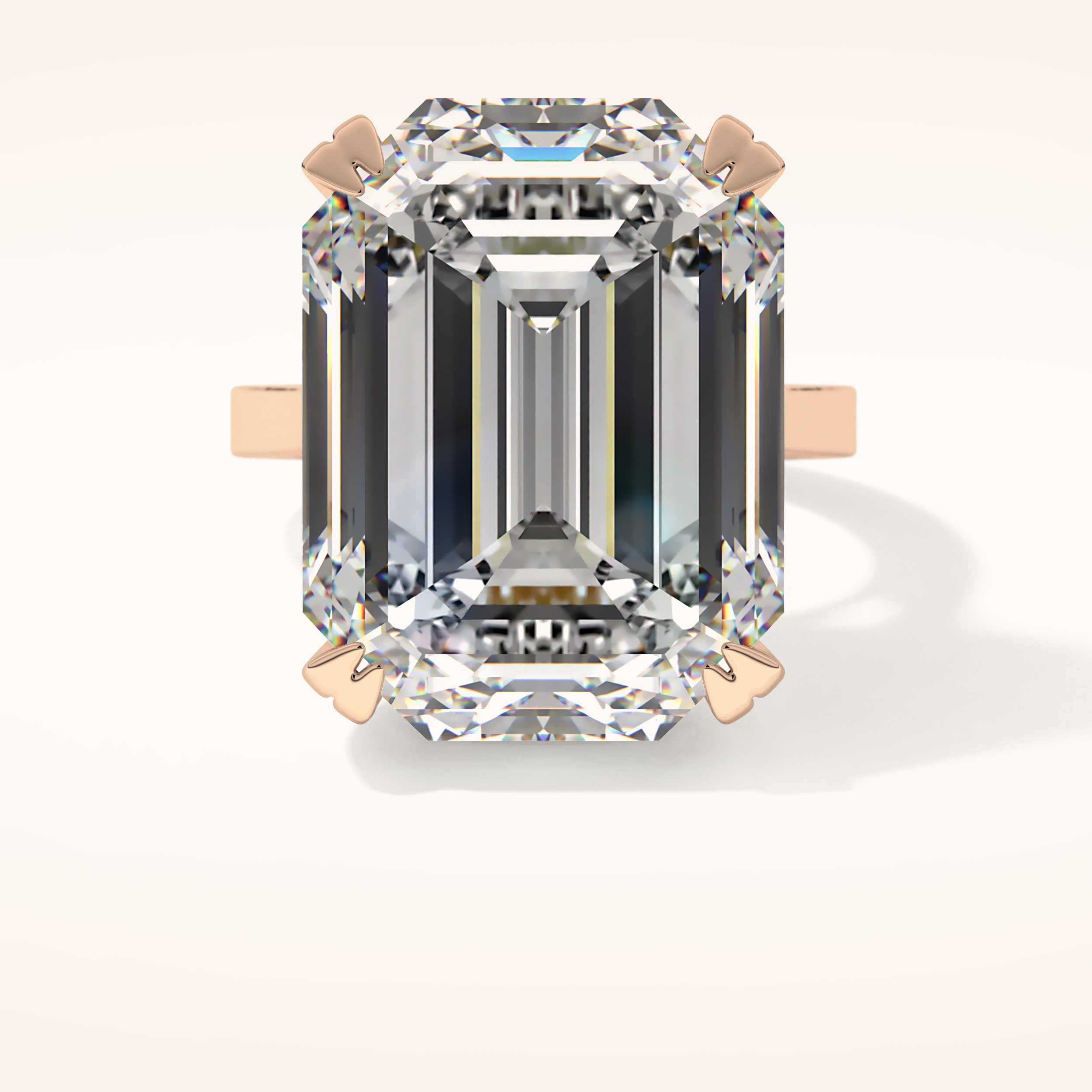 1.29 CT Emerald Shaped Cluster Moissanite Engagement Ring