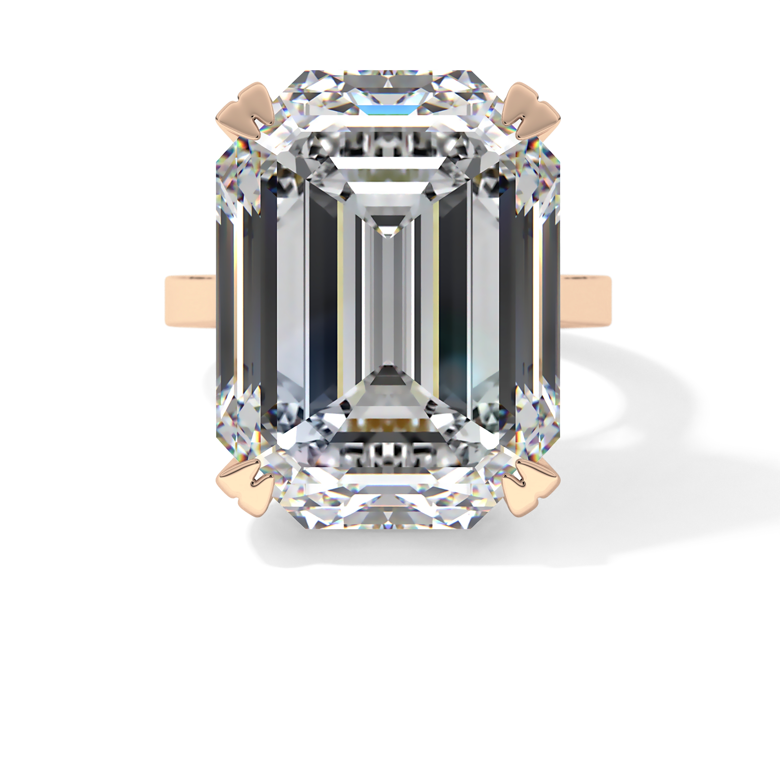 Emerald Cathedral Solitaire Lab Grown Diamond Engagement Ring