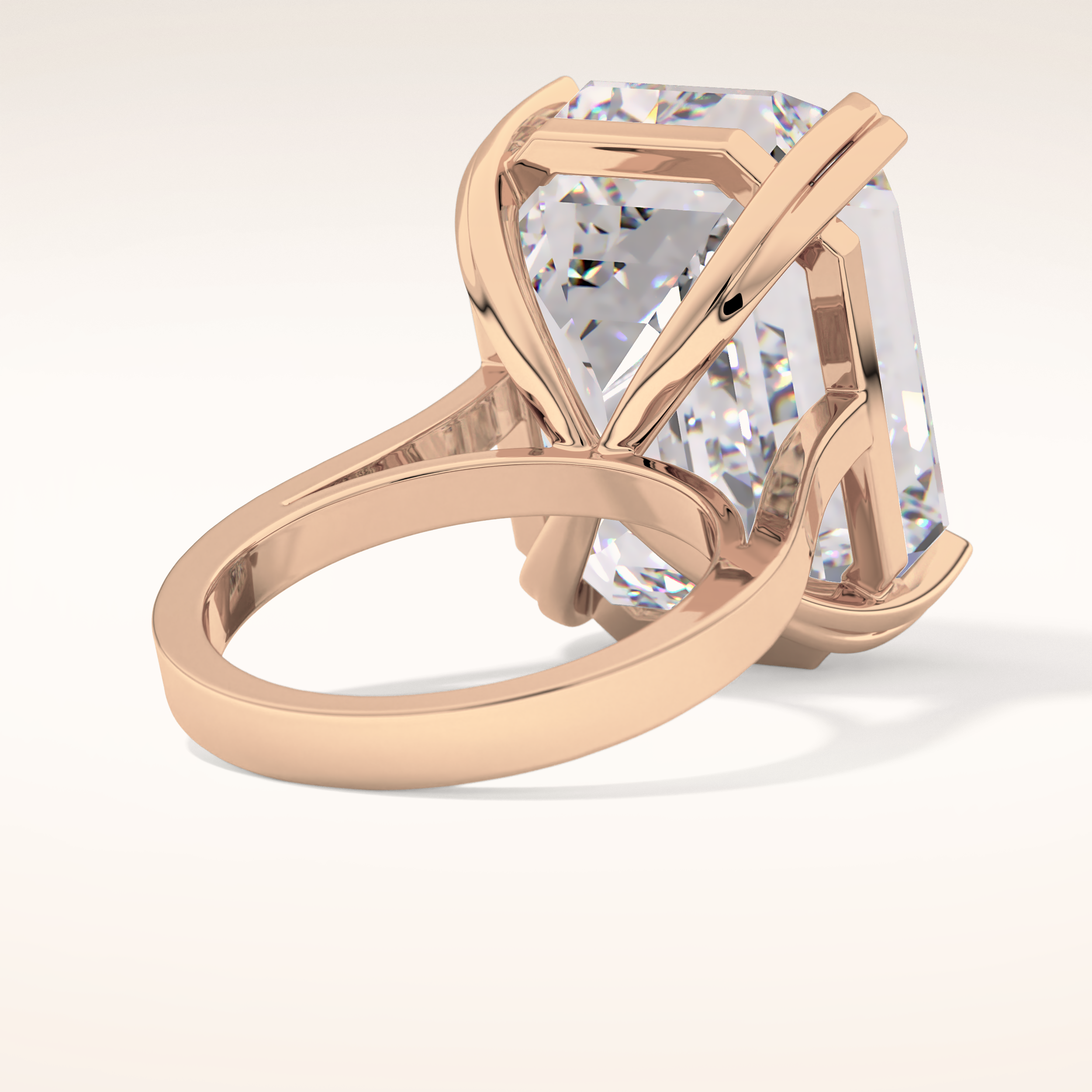 1.29 CT Emerald Shaped Cluster Moissanite Engagement Ring