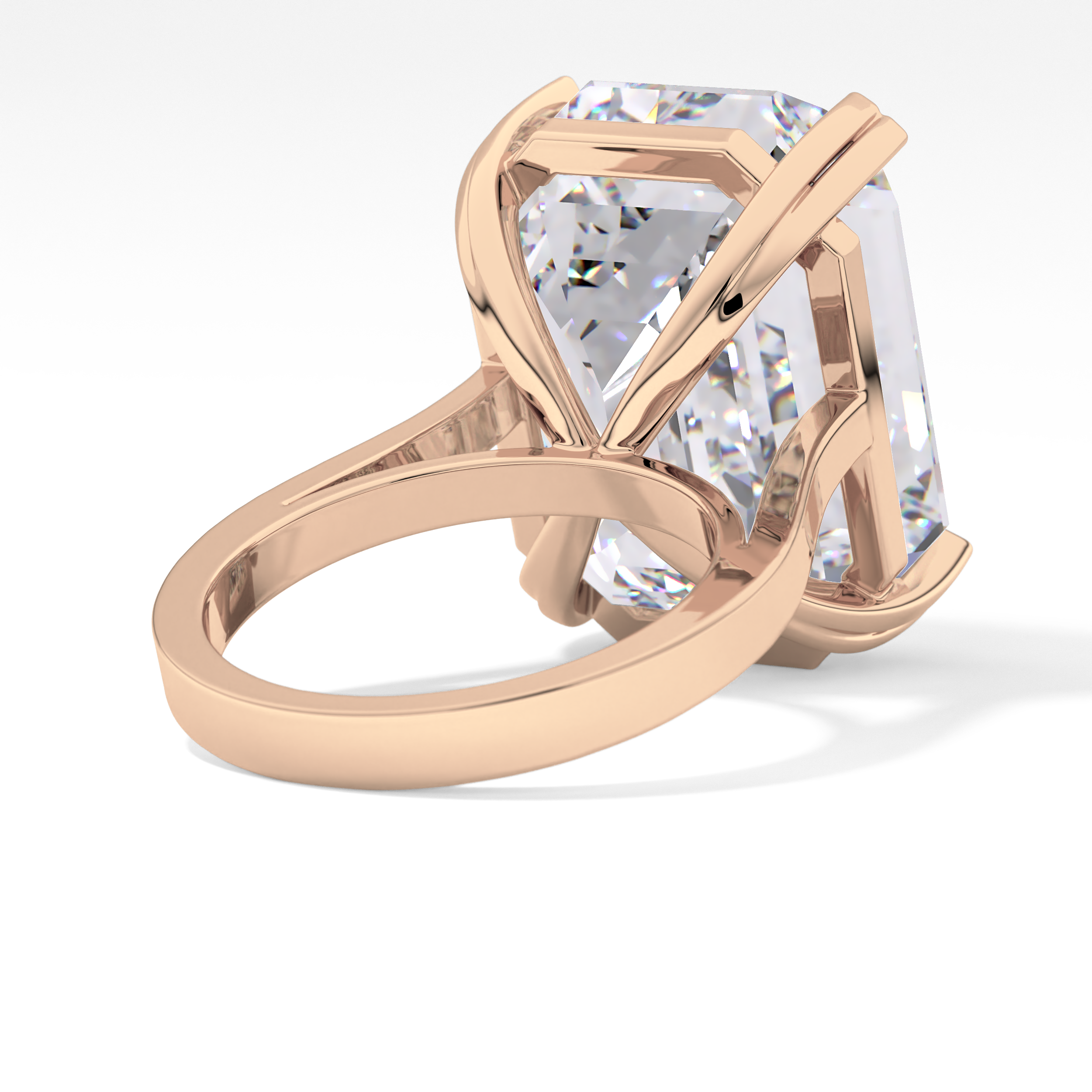 Emerald Cathedral Solitaire Lab Grown Diamond Engagement Ring