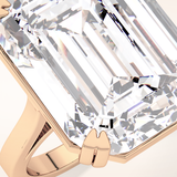 1.29 CT Emerald Shaped Cluster Moissanite Engagement Ring