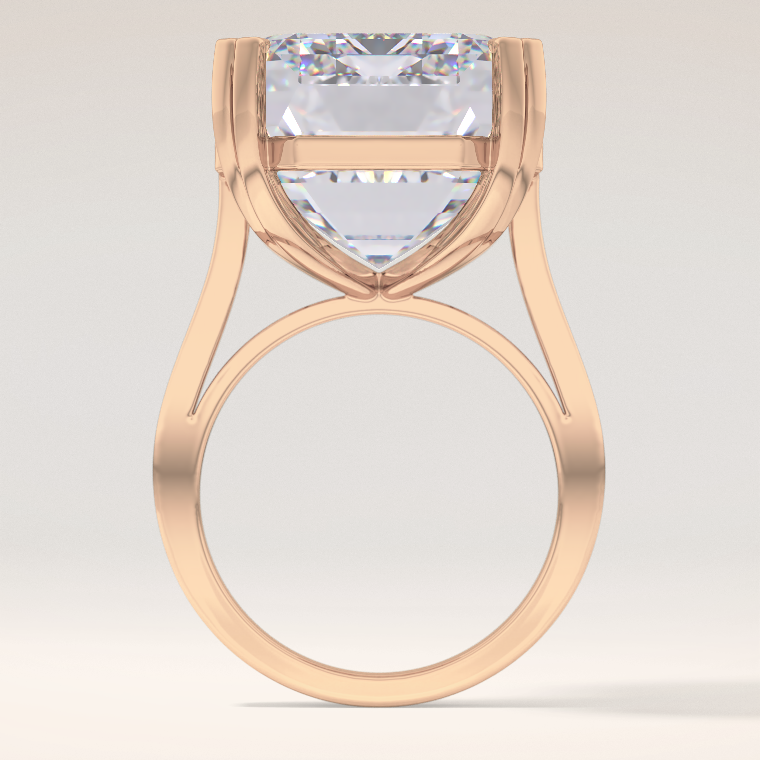 1.29 CT Emerald Shaped Cluster Moissanite Engagement Ring