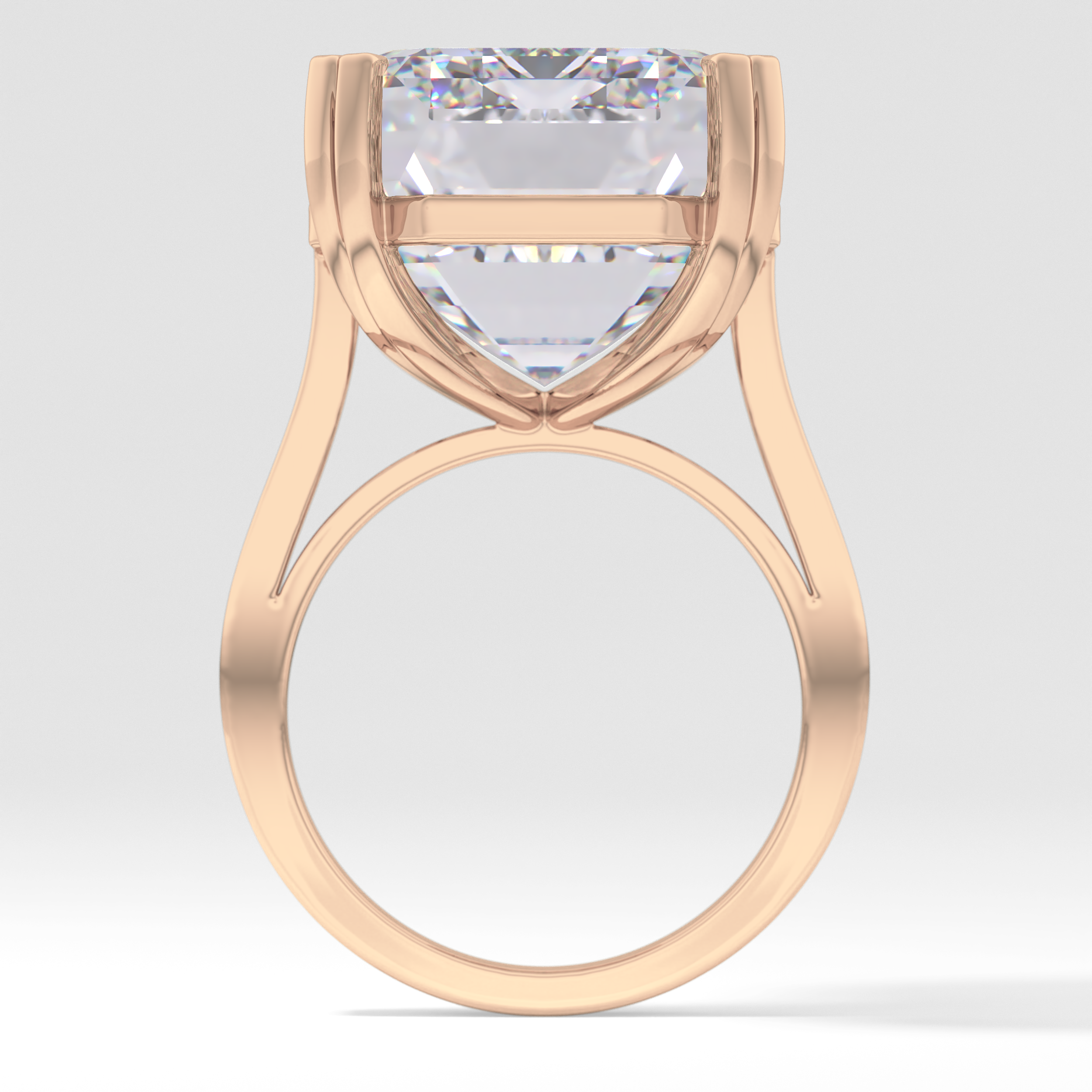 Emerald Cathedral Solitaire Lab Grown Diamond Engagement Ring