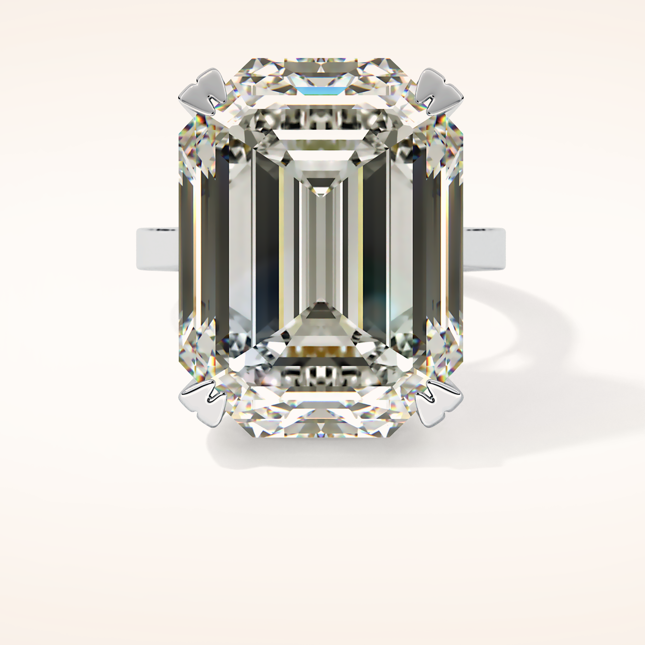 1.29 CT Emerald Shaped Cluster Moissanite Engagement Ring