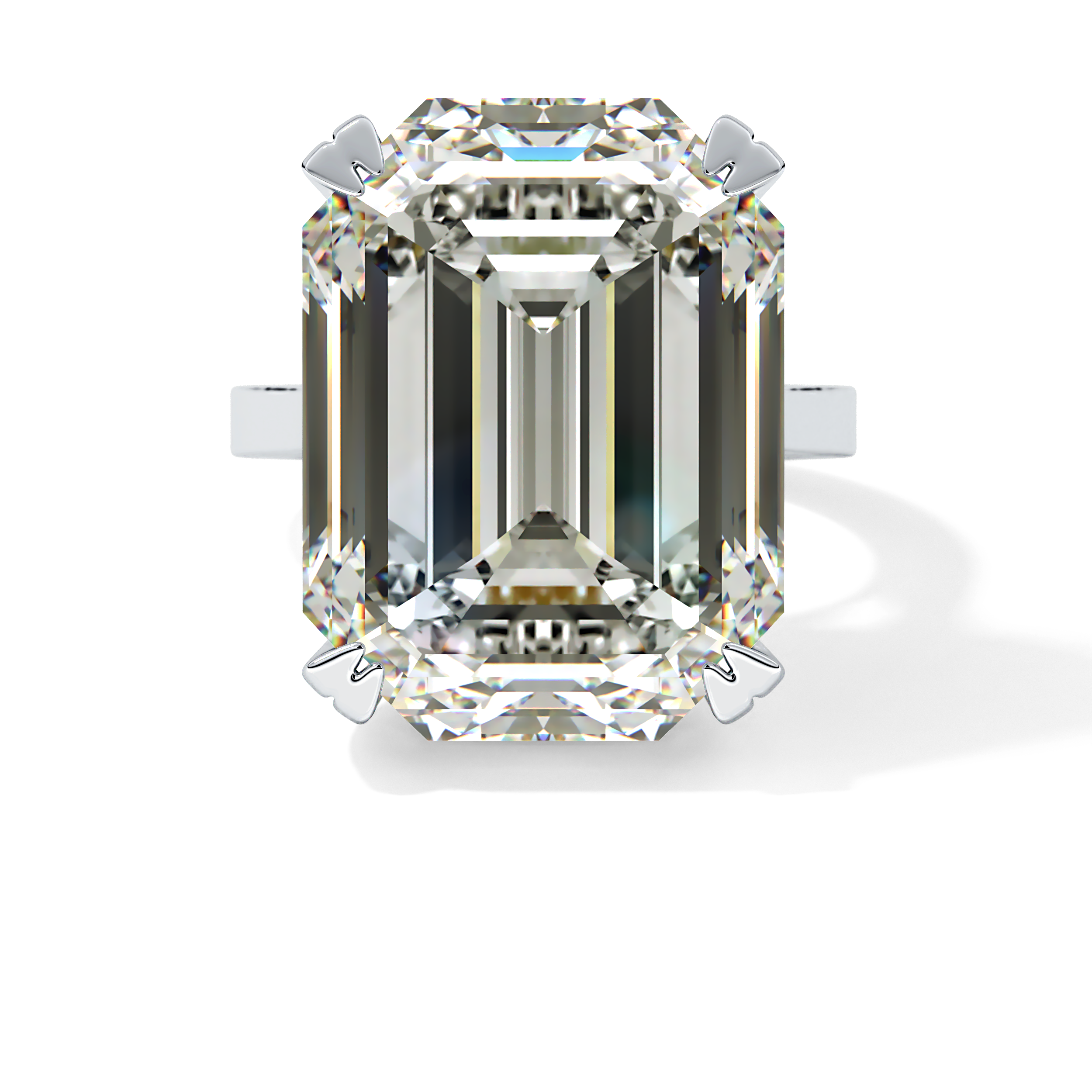 Emerald Cathedral Solitaire Lab Grown Diamond Engagement Ring
