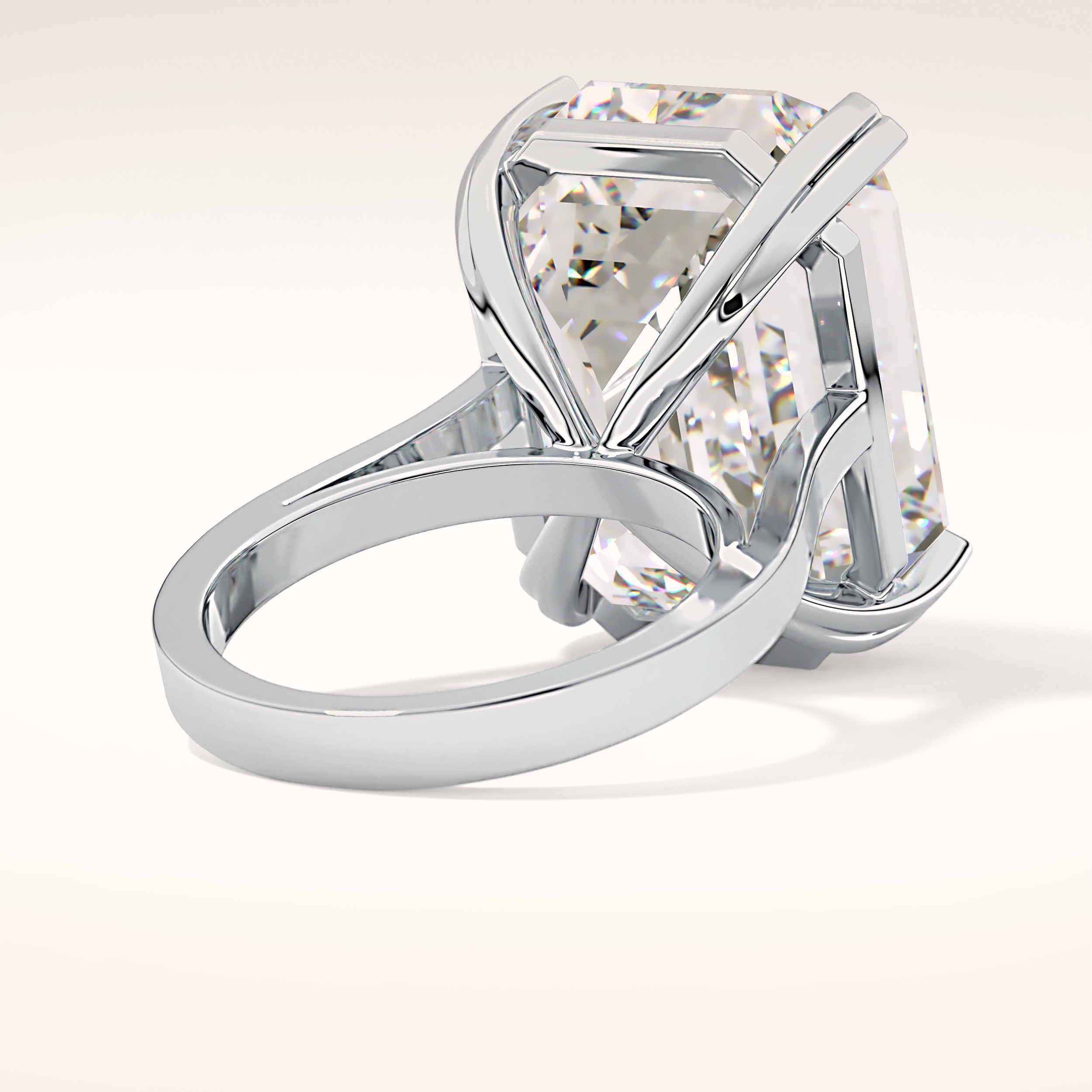 1.29 CT Emerald Shaped Cluster Moissanite Engagement Ring