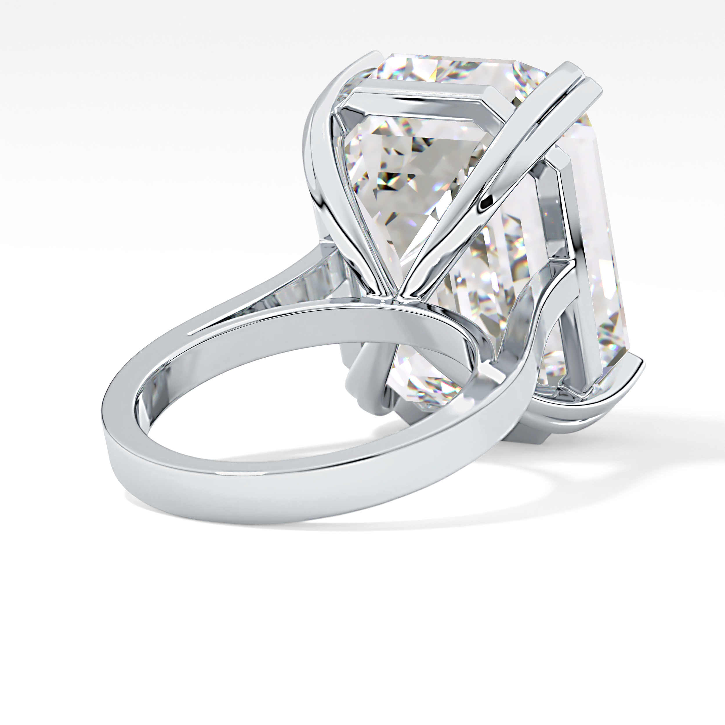 Emerald Cathedral Solitaire Lab Grown Diamond Engagement Ring