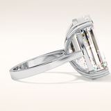 1.29 CT Emerald Shaped Cluster Moissanite Engagement Ring
