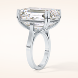 1.29 CT Emerald Shaped Cluster Moissanite Engagement Ring