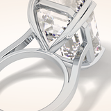 1.29 CT Emerald Shaped Cluster Moissanite Engagement Ring