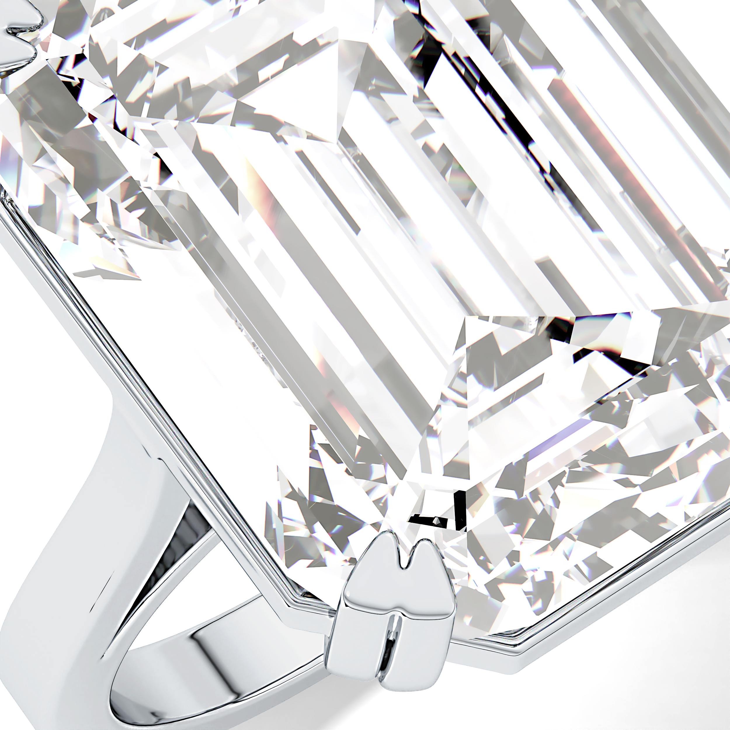 Emerald Cathedral Solitaire Lab Grown Diamond Engagement Ring