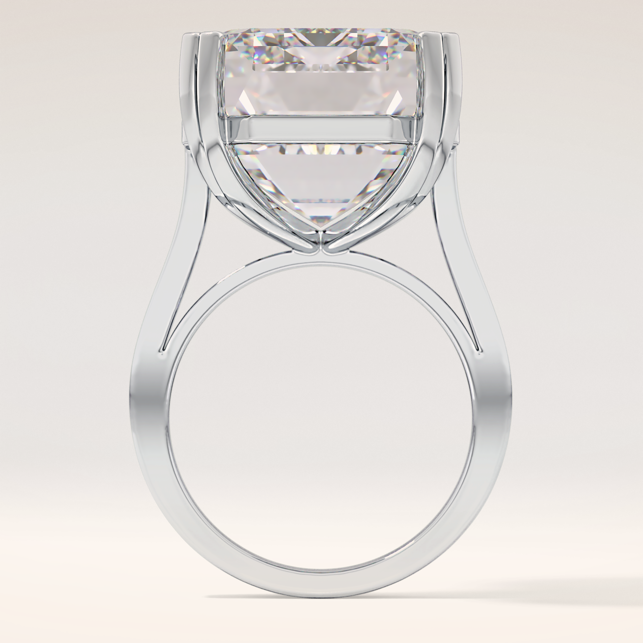1.29 CT Emerald Shaped Cluster Moissanite Engagement Ring