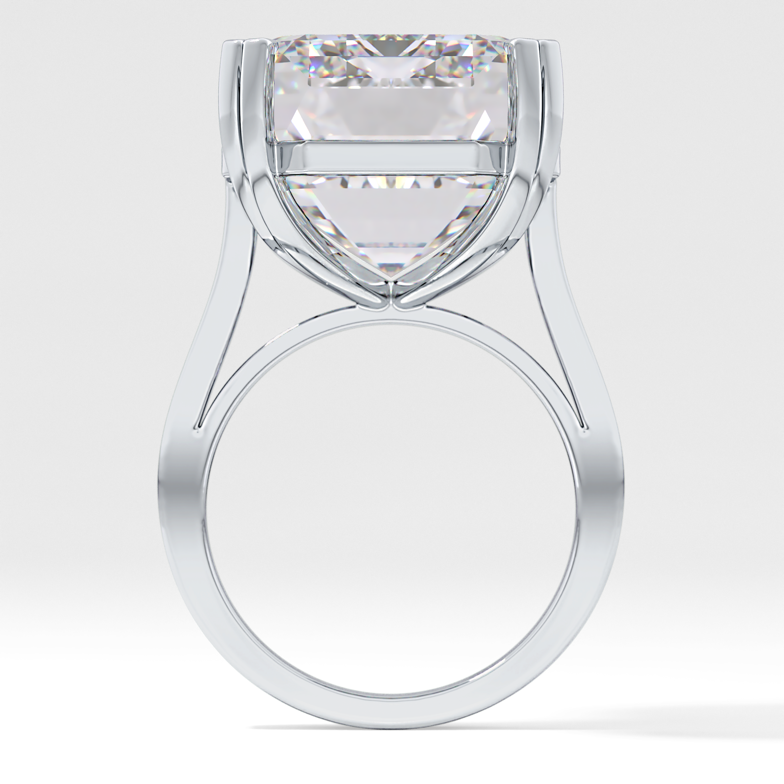 Emerald Cathedral Solitaire Lab Grown Diamond Engagement Ring