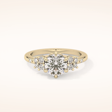 1.29 CT Round Shaped Cluster Moissanite Engagement Ring