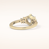 1.29 CT Round Shaped Cluster Moissanite Engagement Ring