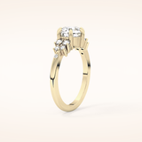 1.29 CT Round Shaped Cluster Moissanite Engagement Ring