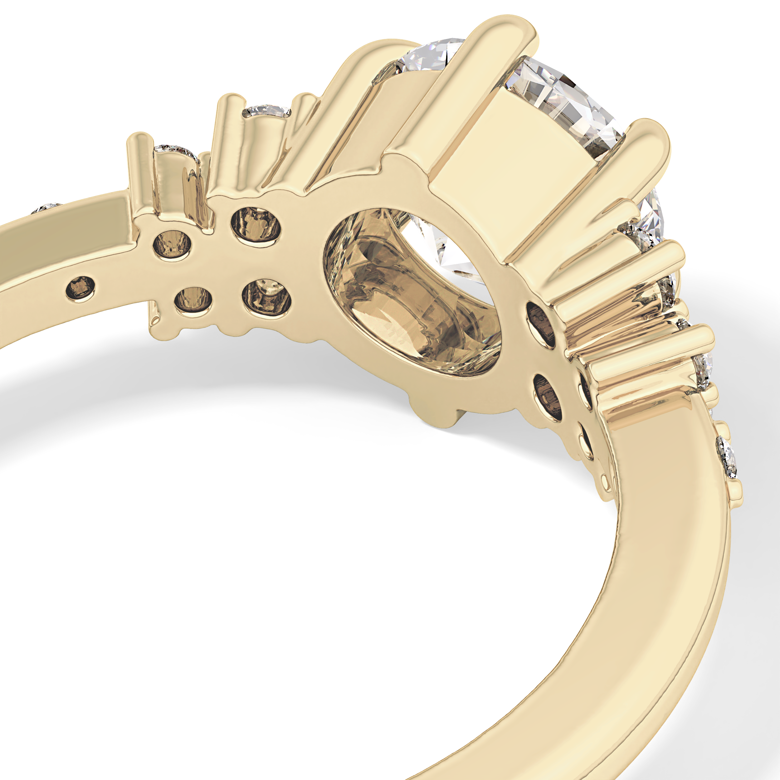 Round Cluster Lab Grown Diamond Engagement Ring