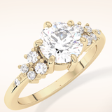 1.29 CT Round Shaped Cluster Moissanite Engagement Ring