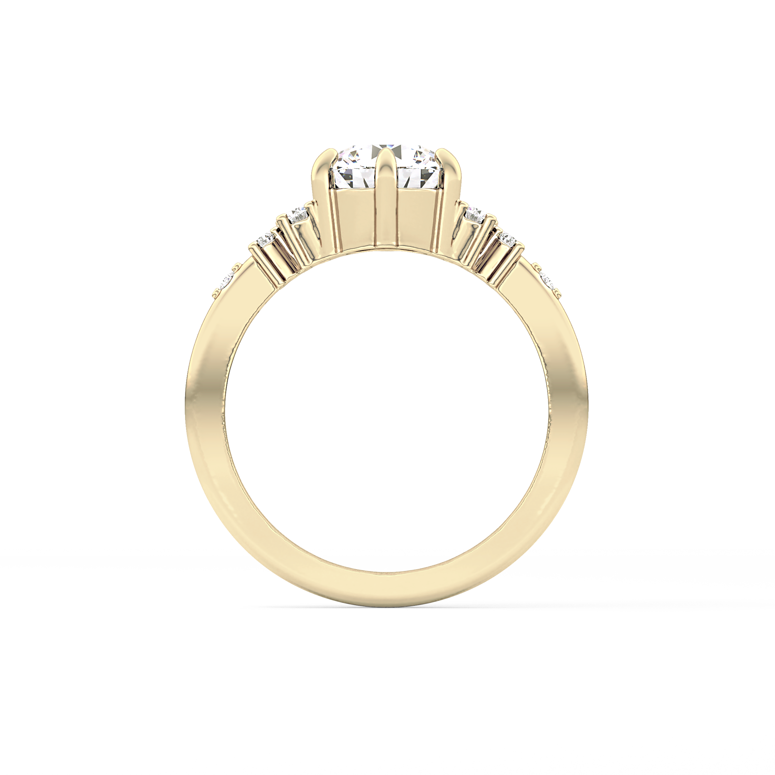 Round Cluster Lab Grown Diamond Engagement Ring