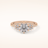 1.29 CT Round Shaped Cluster Moissanite Engagement Ring