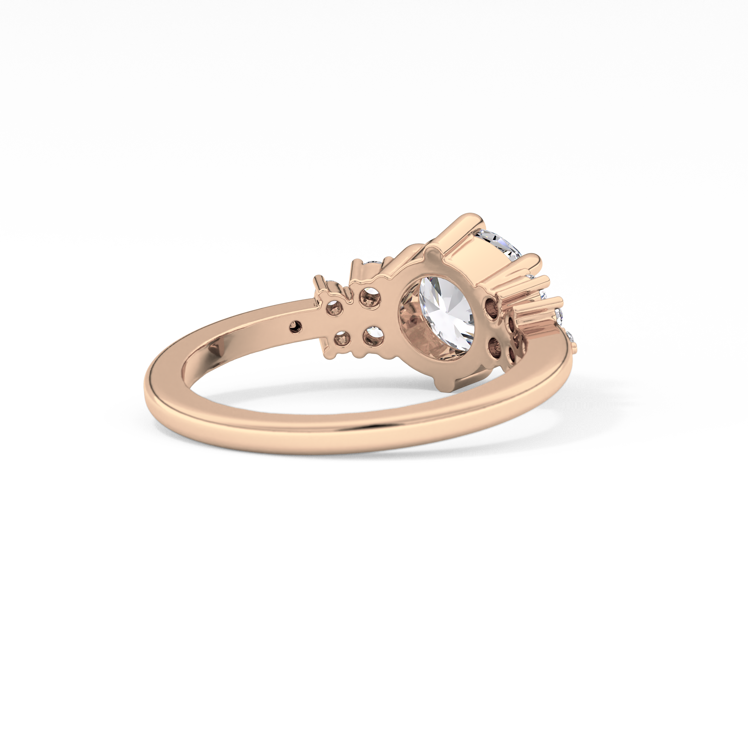 Round Cluster Lab Grown Diamond Engagement Ring