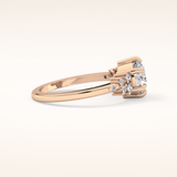 1.29 CT Round Shaped Cluster Moissanite Engagement Ring