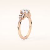 1.29 CT Round Shaped Cluster Moissanite Engagement Ring