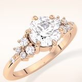 1.29 CT Round Shaped Cluster Moissanite Engagement Ring