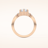 1.29 CT Round Shaped Cluster Moissanite Engagement Ring