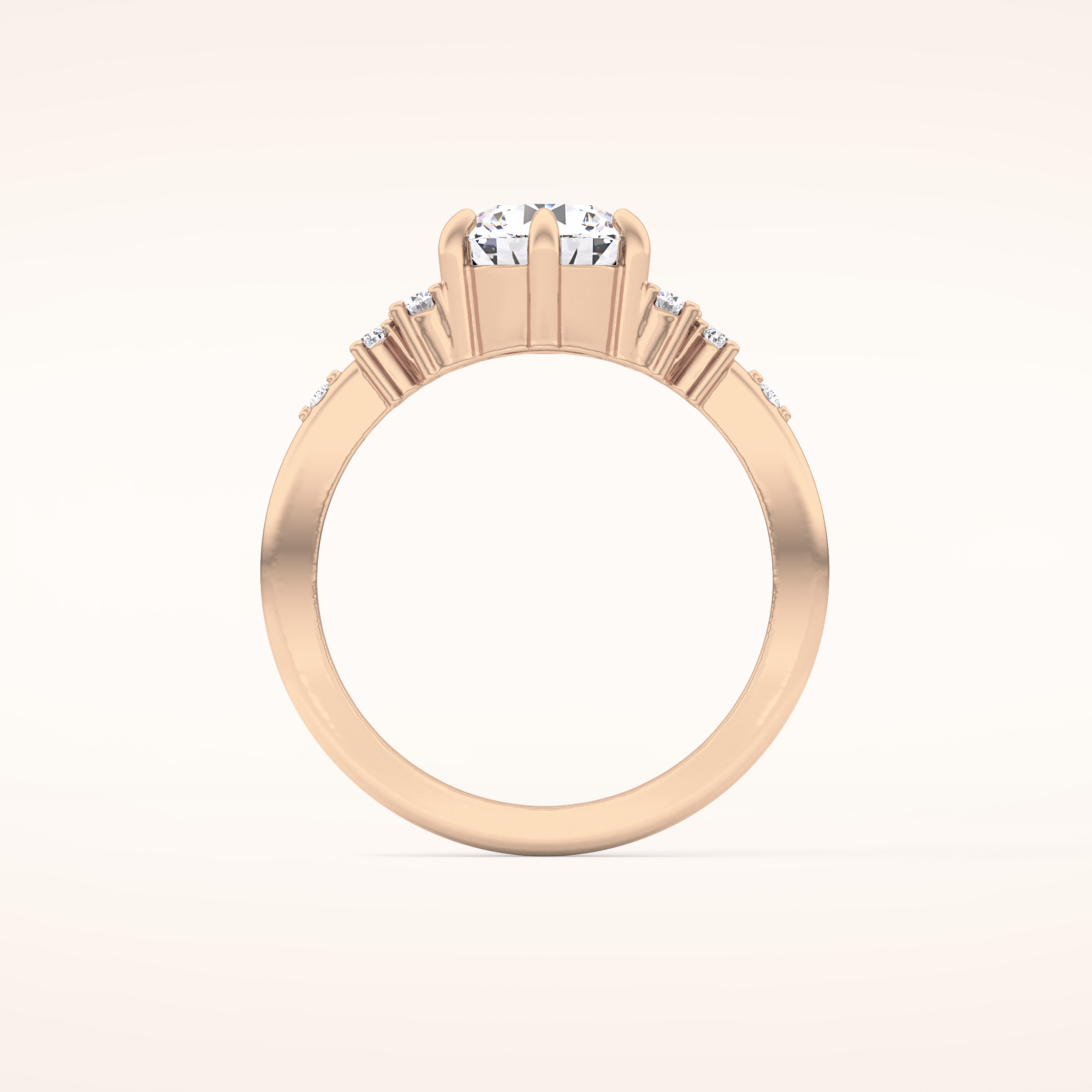 1.29 CT Round Shaped Cluster Moissanite Engagement Ring