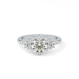 Round Cluster Lab Grown Diamond Engagement Ring