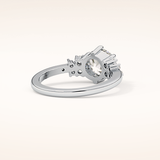 1.29 CT Round Shaped Cluster Moissanite Engagement Ring