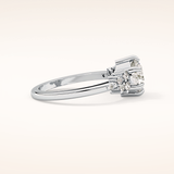 1.29 CT Round Shaped Cluster Moissanite Engagement Ring