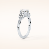 1.29 CT Round Shaped Cluster Moissanite Engagement Ring