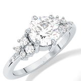 Round Cluster Lab Grown Diamond Engagement Ring