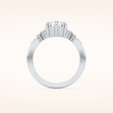 1.29 CT Round Shaped Cluster Moissanite Engagement Ring