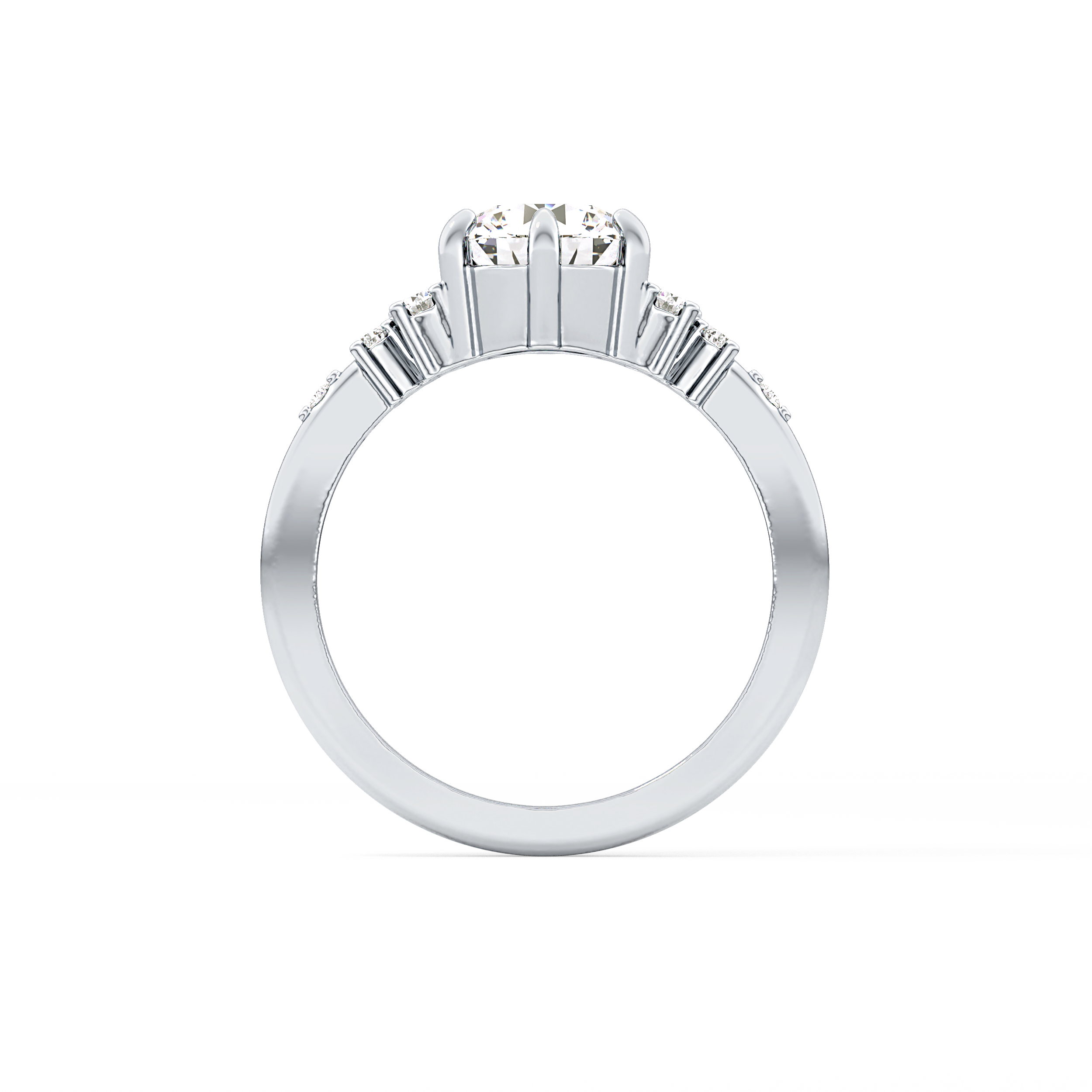 Round Cluster Lab Grown Diamond Engagement Ring