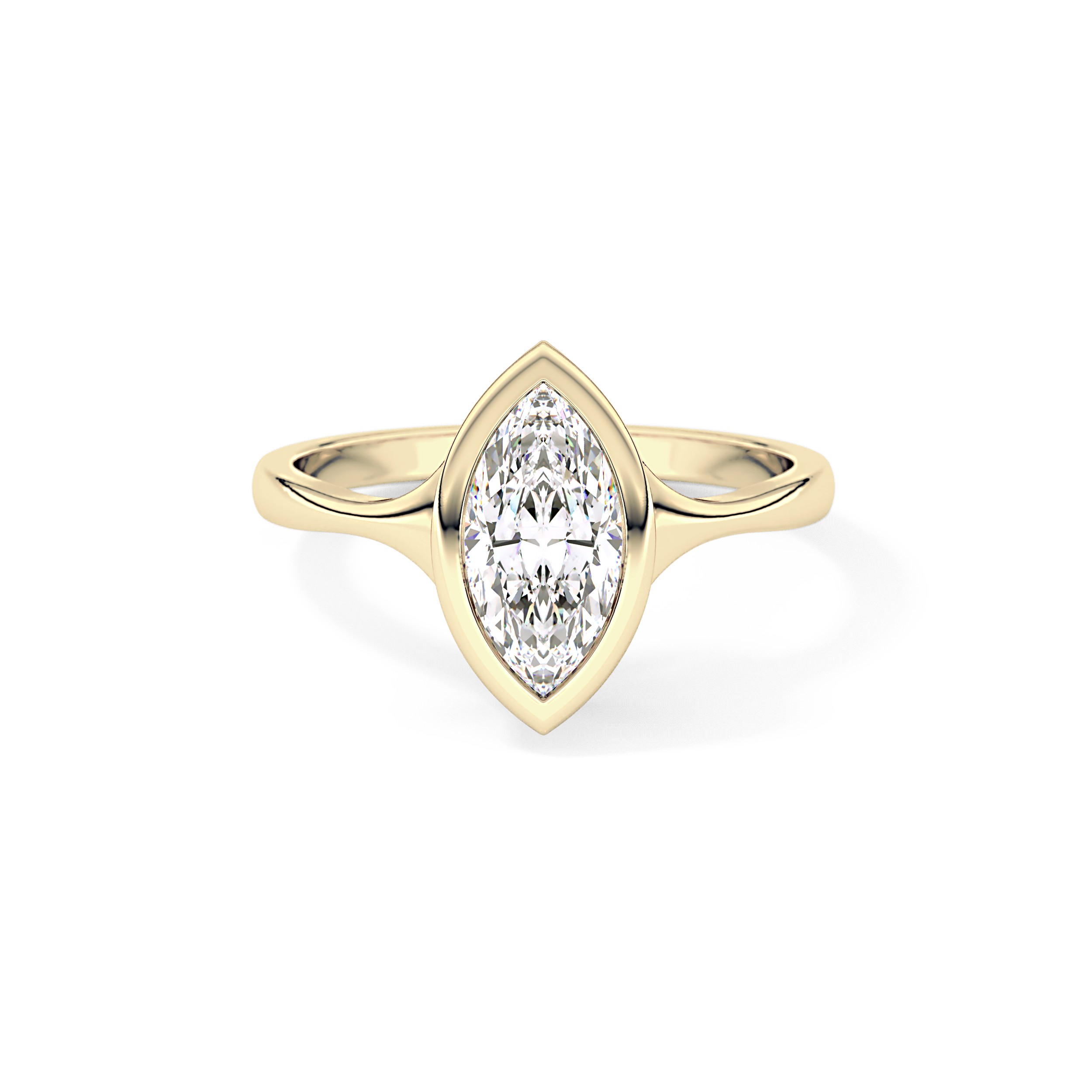 Marquise Bezel Lab Grown Diamond Engagement Ring