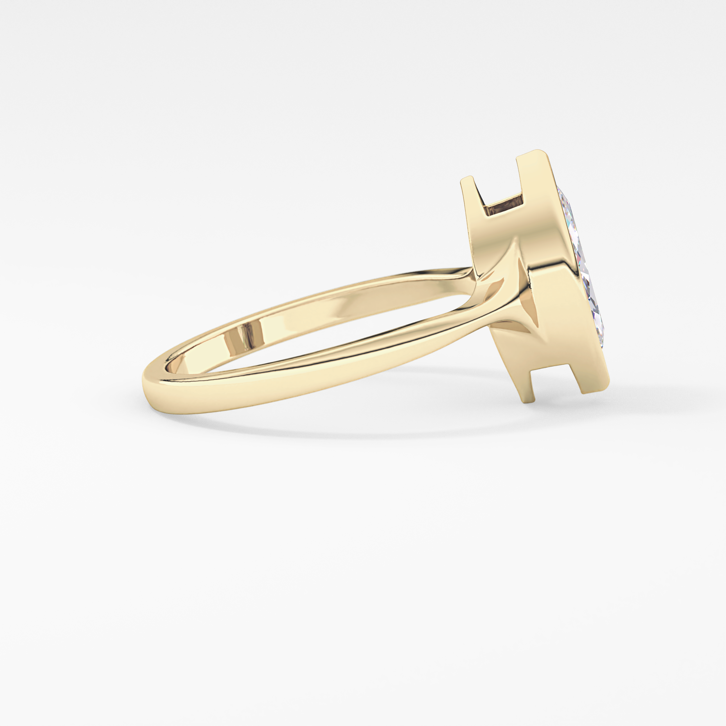 Marquise Bezel Lab Grown Diamond Engagement Ring