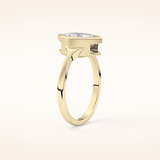 0.82 CT Marquise Shaped Solitaire & Bezel Moissanite Engagement Ring