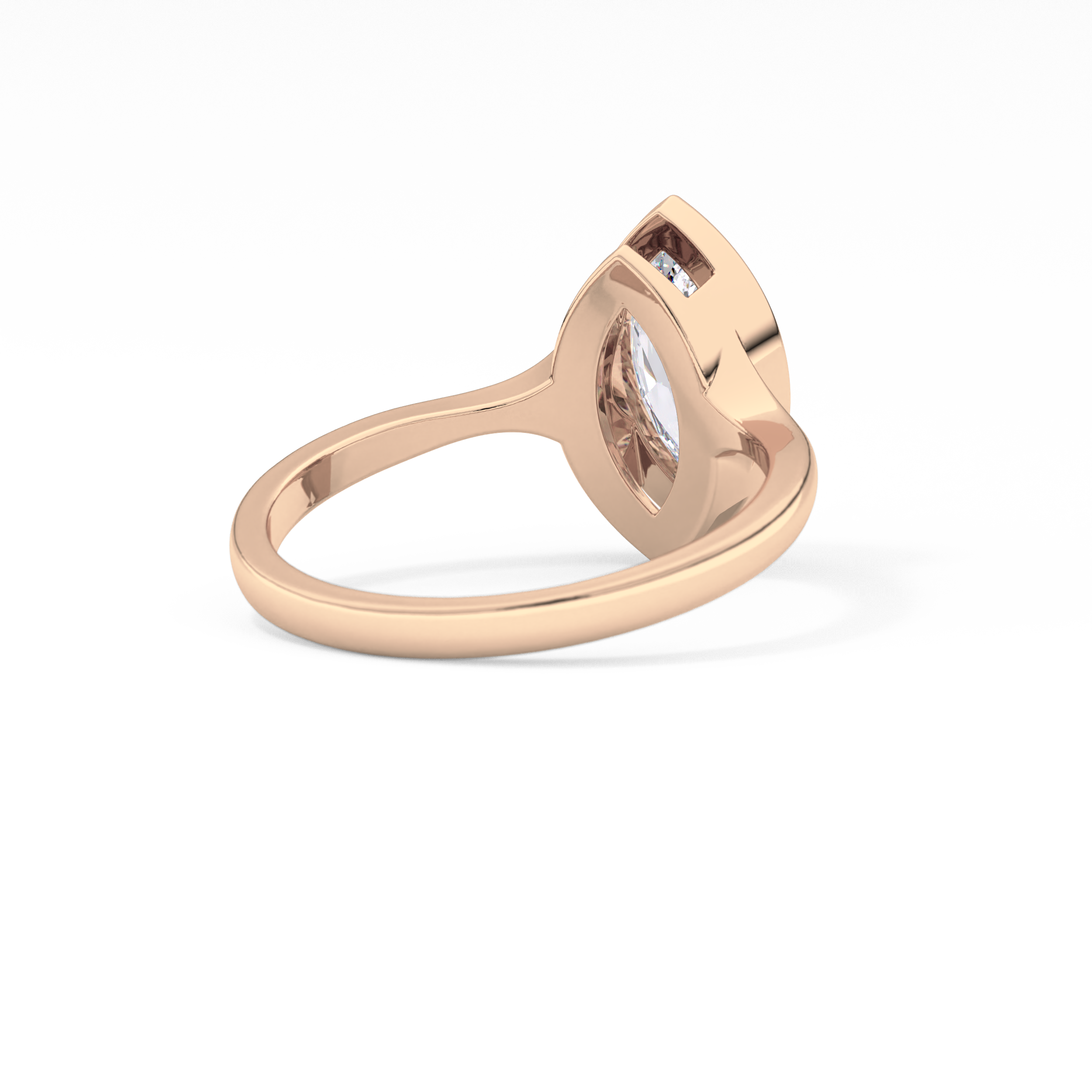 Marquise Bezel Lab Grown Diamond Engagement Ring