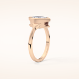 0.82 CT Marquise Shaped Solitaire & Bezel Moissanite Engagement Ring