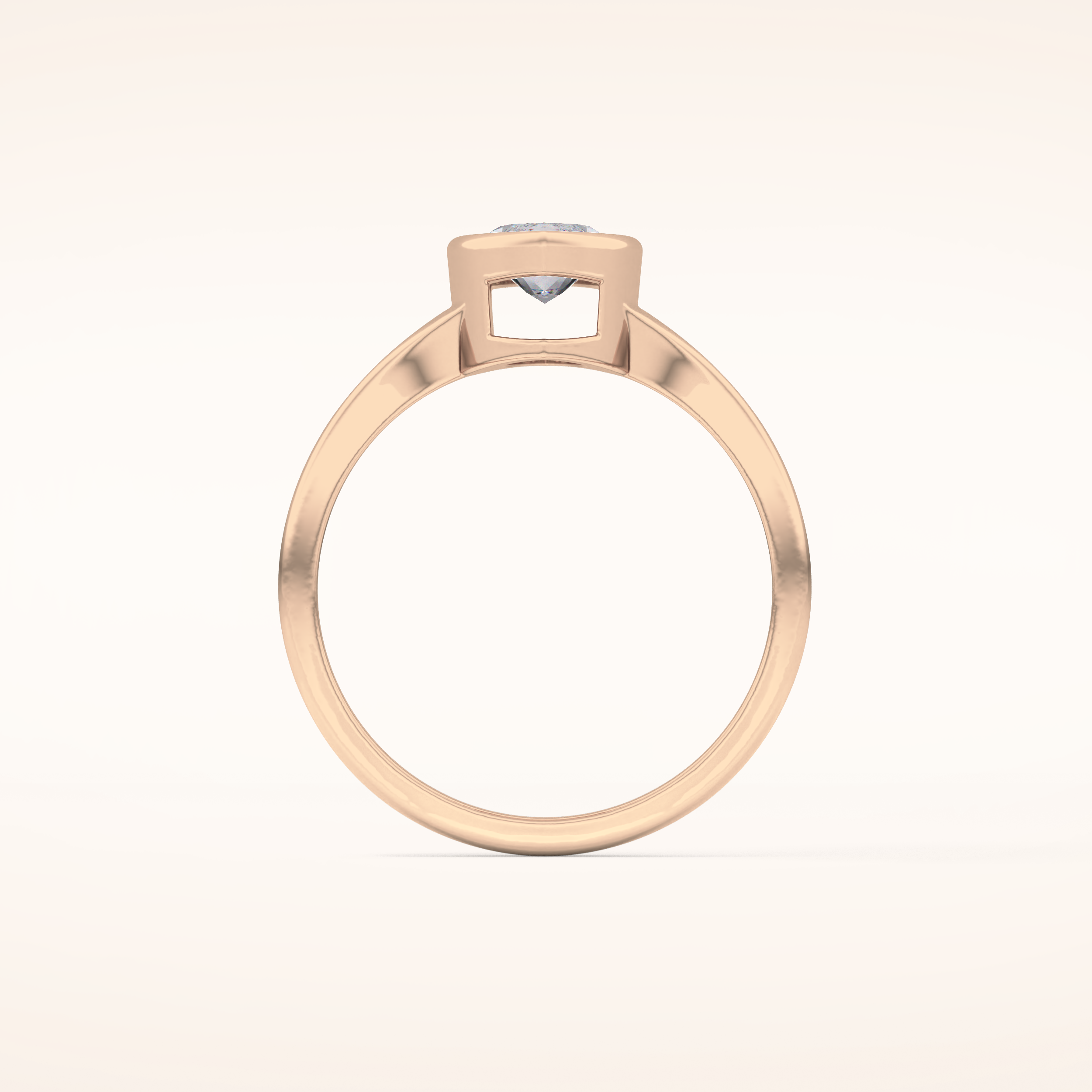 0.82 CT Marquise Shaped Solitaire & Bezel Moissanite Engagement Ring