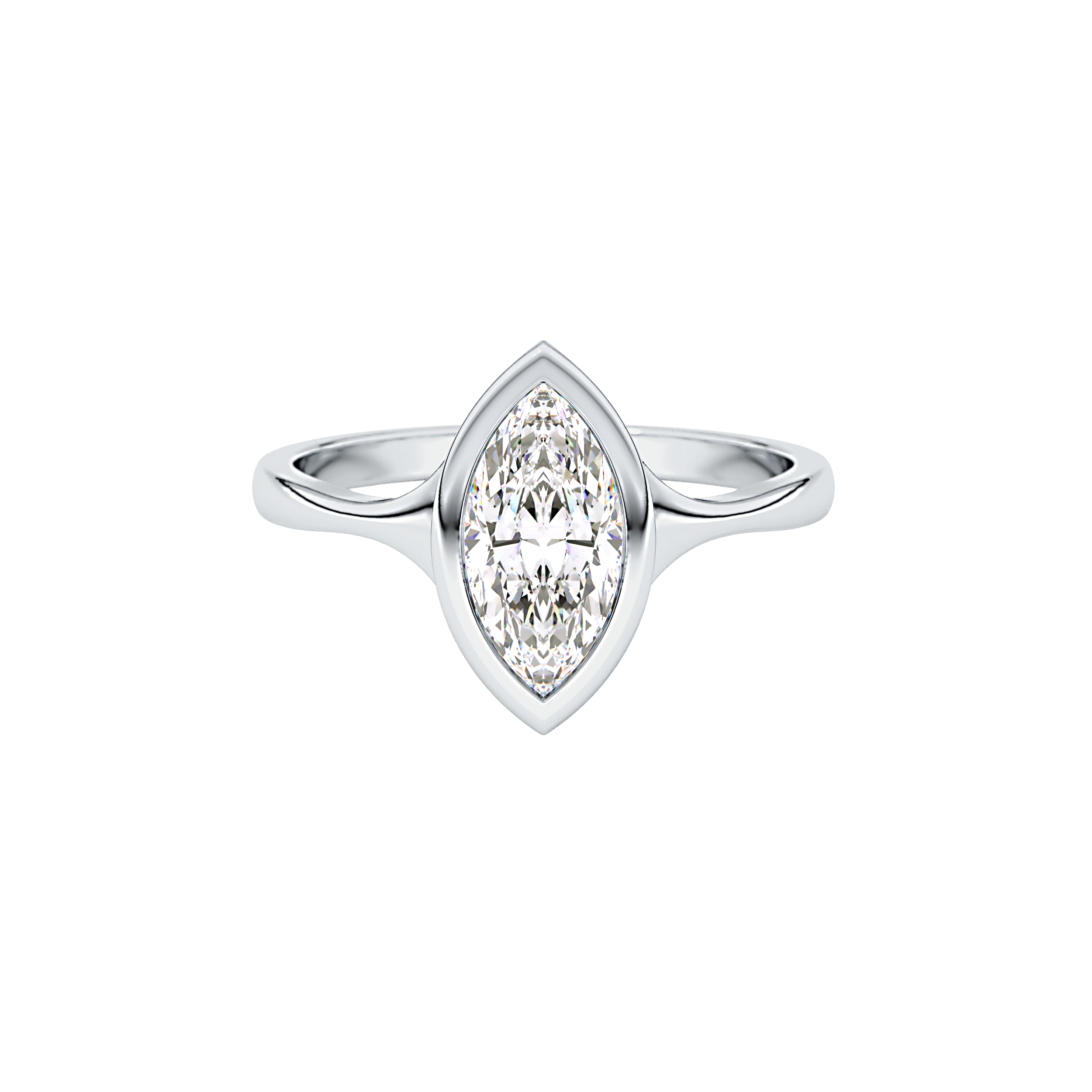 Marquise Bezel Lab Grown Diamond Engagement Ring