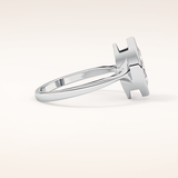 0.82 CT Marquise Shaped Solitaire & Bezel Moissanite Engagement Ring