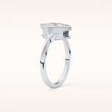 0.82 CT Marquise Shaped Solitaire & Bezel Moissanite Engagement Ring