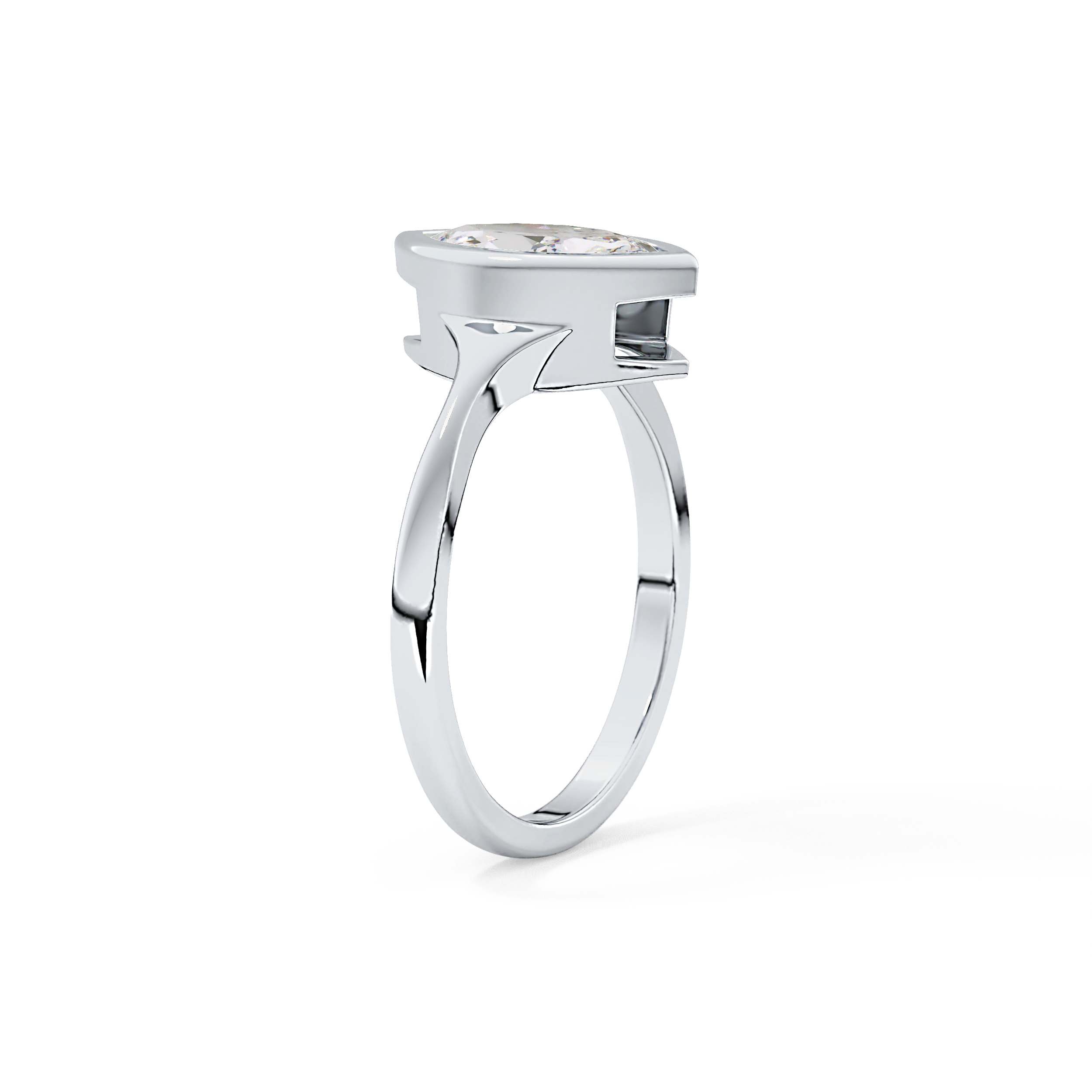 Marquise Bezel Lab Grown Diamond Engagement Ring